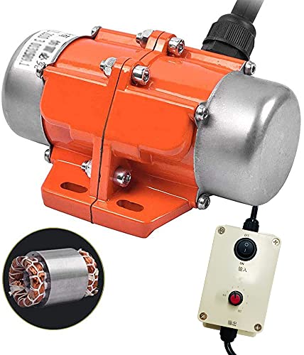 Hsing 100W Concrete Vibrator Vibration Motor with Speed Controller AC 110V 3600rpm Single Phase Power Concrete Vibrators for Shaker Table (100W + Controller)
