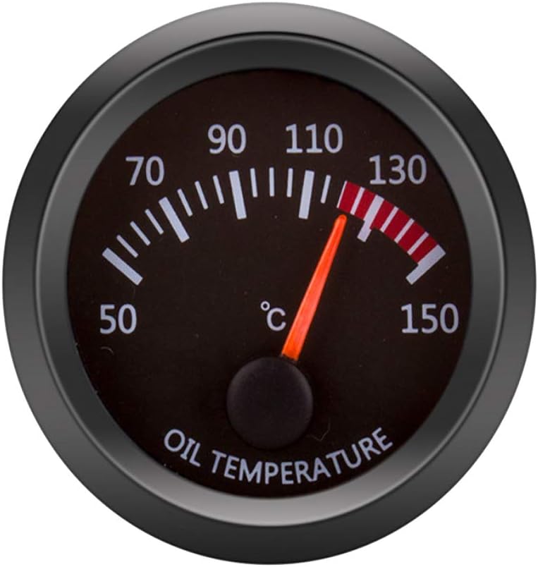 Universal Car Vehicle 52mm Pointer Oil Temp Temperautre Gauge Meter Kit Celsius White LED Light Pointer Indicator Dail Electronic