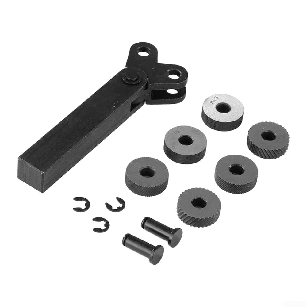 Lot de 6 roues de moletage réticulées avec porte-outils de tour avec tailles 0 5 1 0 2 0 mm pour des résultats fiables pour le travail des métaux