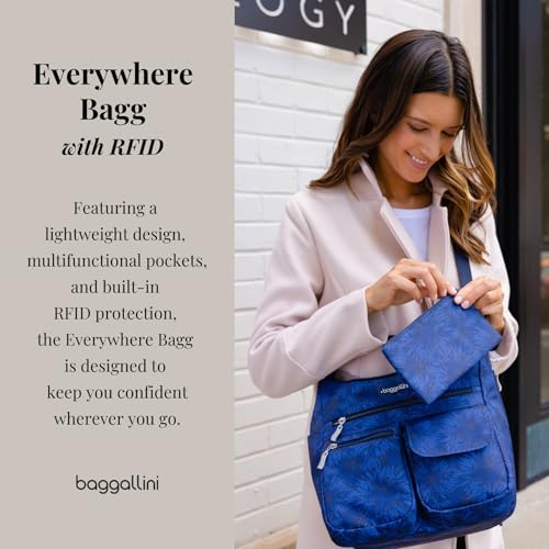 Image of Baggallini womens Everywhere Bagg Crossbody Women 11x9 Lightweight Nylon Hobo Water-resistant Travel Bag W /Rfid