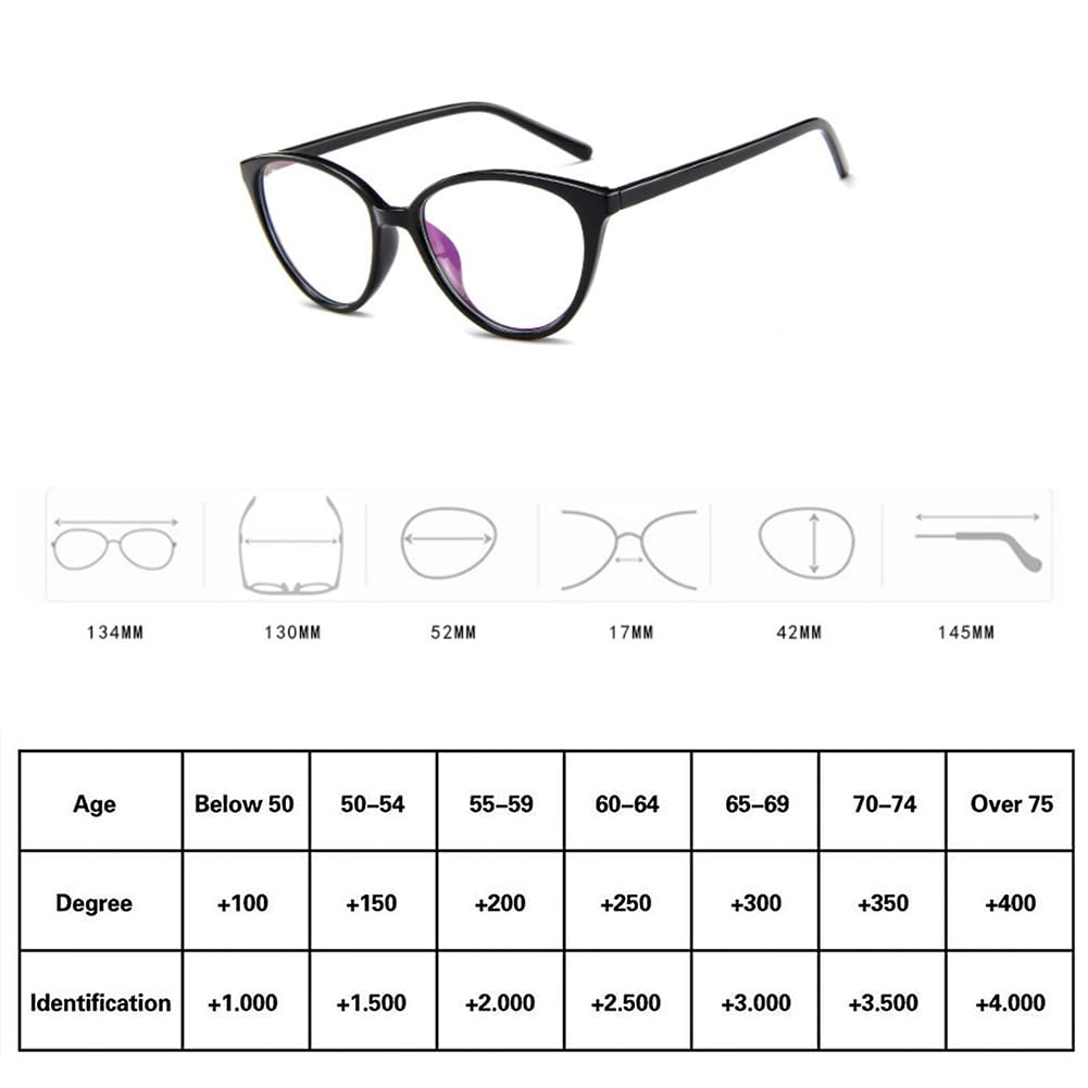JIETIAN Las Mujeres de Moda Anti-luz Azul HD Gafas de Lectura, Ultra-Ligero Gato Gafas de Montura 1,56 lectores de Lentes de Resina asférica,03,+2.25
