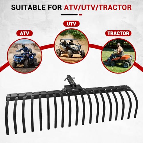 LTSEAME 55 Inch Tow Behind Rake