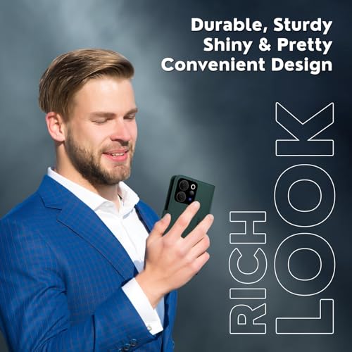 Image of AIBEX Compatible for Motorola G77 Power 5G / Motorola G37 5G / Motorola G37 Power 5G Flip Cover Leather Finish | Inside TPU with Card Pockets | Wallet Stand | Complete Protection Flip Case Green