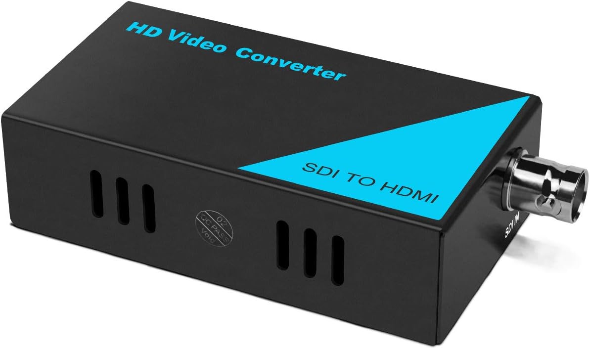 SDI to HDMI Converter Full HD 1080P HD/SD/3G-SDI to HDMI Synchronously Transmits Video Audio, Plug and Play, Support HDMI 1.3 Compatible with HD Monitor Projector SDI Camera Etc