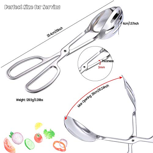2-pack buffettang, AUHOTA roestvrijstalen saladetang (sterke grijpen en multifunctioneel), caketang broodtang verdikking… - Afbeelding 3