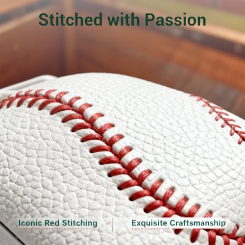 Image of Sport Baseball Case for AirPods Pro 3 Case 2025, Premium PU Leather Protective Cover with Keychain, Shockproof Hard PC Shell Skin for Men Women Boys (Baseball Pattern)