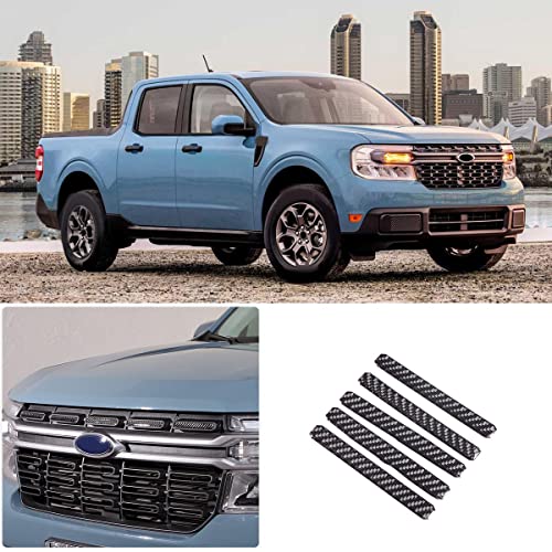 Image of Ford Maverick 2022 Carbon Fiber Front Grille Mesh Inserts Trim Cover Front Grill Mesh Clip-in Grille Guard