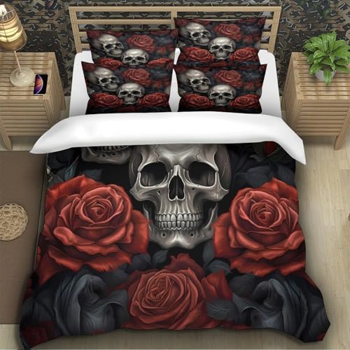 Linge de lit gothique floral imprimé 3D king size 220x240cm