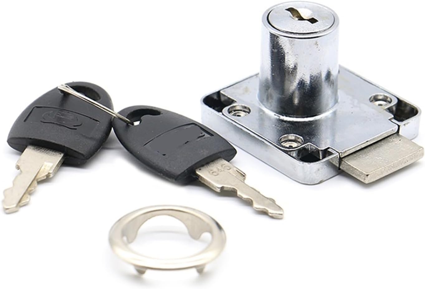 Universal Drawer Cam Lock Zinc Alloy Cinet Office Cupboard Desk Locks with Iron/Plastic Key 1Pcs(22mm with P Keys)