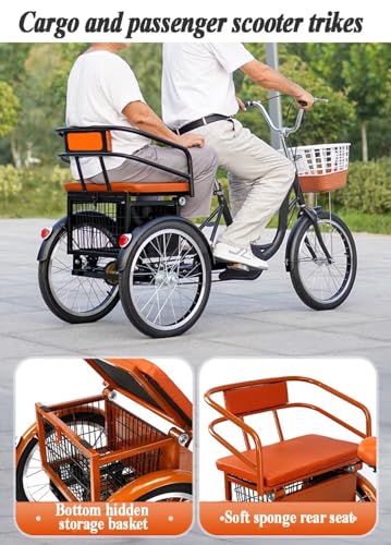 Triciclo de 3 Ruedas con Asiento Grande Rosa miniatura 6
