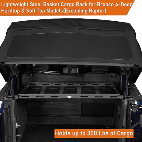 Image of Hooke Road Bronco Rear Cargo Rack Trunk Organizer Storage Shelf for 2021-2026 Ford Bronco 4 Door Hardtop & Soft Top (Exclude Bronco Sport & Raptor)