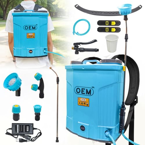 Image of OEM 20L Gold Series Battery Sprayer with Double Motor, 12V16A Battery, Digital Voltmeter, Heavy Copper Lance & Clutch, Metal Hook Belt, Back Support, Long Filter - Powerful Agriculture Sprayer