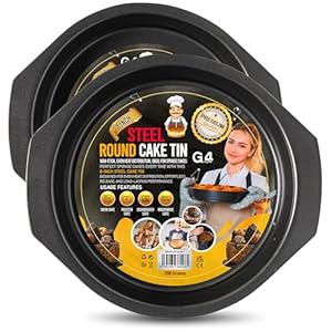 2 Pack 8 Inch Non-Stick 20cm Cake Pan for Baking – Non Stick Round Cake Tin Oven Safe Cake Pan