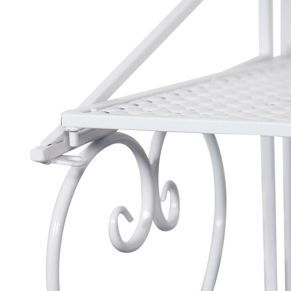 Dazone Etagère Micro-Ondes en Métal, Support de Four Micro-Onde Amovible Rangement de Cuisine avec 2 Niveaux pour Placer Four à Micro-Ondes, Vaisselle, Cafetière, Assiette ou Épices (Blanc)