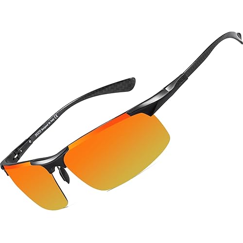 DUCO Men's Sports Polarized Driving Carbon Fiber Sunglasses for Men UV400 Protection DC8277