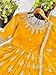 ZOKTRAAWomen's Faux Georgette Embroidered Anakali Kurti Gown with Dupatta and Micro Cotton Bottom (Yellow-XXL)