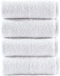 Hammam Linen Washcloth Set Premium Original Turkish Cotton, Hotel Quality for Maximum Softness & Absorbency Face Towels for Hand, Kitchen & Cleaning (White Washcloths Set)