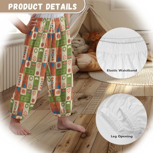 Image of Unisex Little Kids Yoga Trousers Bohemian Beach Pants Baggy Harem Activewear for Boys and Girls Age 3-10