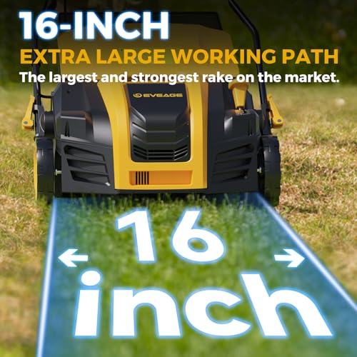 EVEAGE 16 Inch 2-in-1 Electric Dethatcher and Scarifier 5-Position Depth Adjustment - image 2