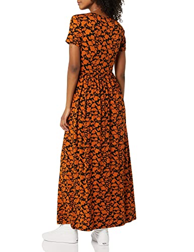Image of Amazon Essentials Women's Short-Sleeve Fitted Waisted Maxi Dress (Available in Plus Size)