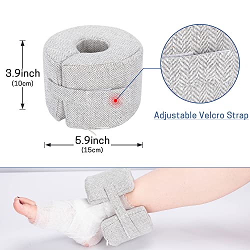 Image of SWISSELITE Foot Elevation Pillow Ankle Heel Protector Wedge Foot Support Cushion Anti-Bedsore Zipper Removable Cover Sleeping Rest - Nursing Cushion for Recovery