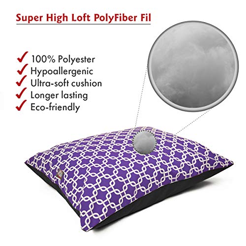 Image of Majestic Pet Super Value Large Rectangle Washable Non Slip Comfy Dog Bed - Crate Kennel Bed for Large Breeds 46 x 35 Inch - Links Purple