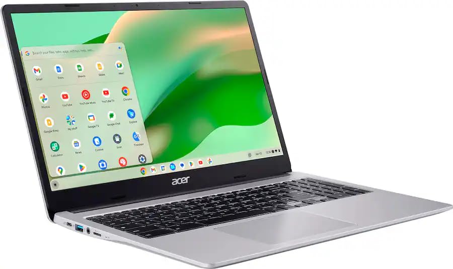 Image of acer Chromebook 315 CB315-4H-C0BR 15.6 inch Full HD Laptop, Intel Celeron N4500 1.1GHz, 4GB RAM, 64GB eMMC, ChromeOS, Silver