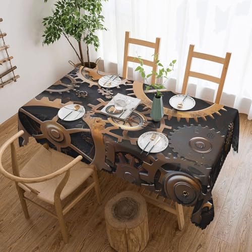 Nappe mécanique pour buffet et fête : le décor steampunk rectangulaire - 2