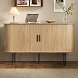 DESIGN MODERNE – Élégant buffet en MDF à l'aspect bois vertical, il apporte une touche élégante et intemporelle à tout espace de vie