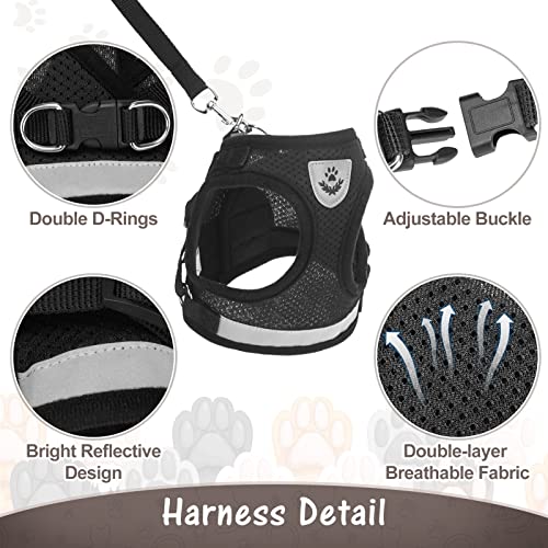 TAILGOO Cat Harness and Leash Escape Proof Set - Soft Breathable Mesh Kitty Vest with Reflective Strip and Durable Leash… - Image 3