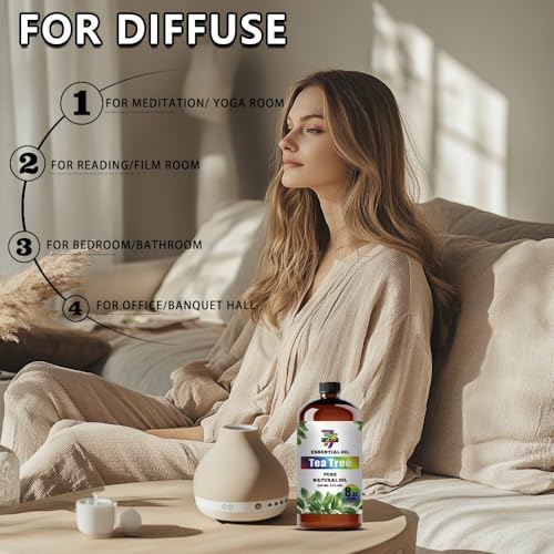 Image of Tea Tree Essential Oil for Diffuser Massage Candles 8 fl oz