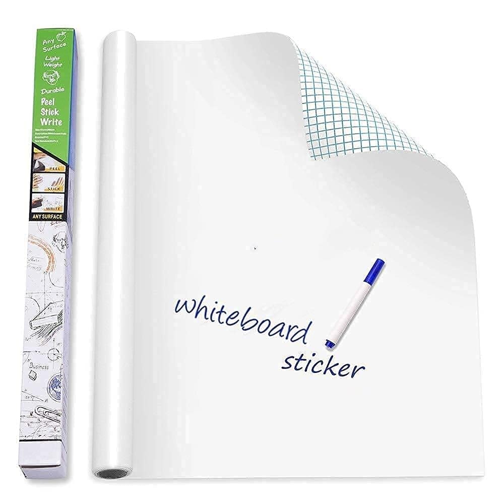 ShelfKing 2x2 Feet Whiteboard Sticker for Kids, Home, School & Office, Self-Adhesive Removable, Waterproof White Board Sticker Perfect for Writing & Drawing on Smooth Surface
