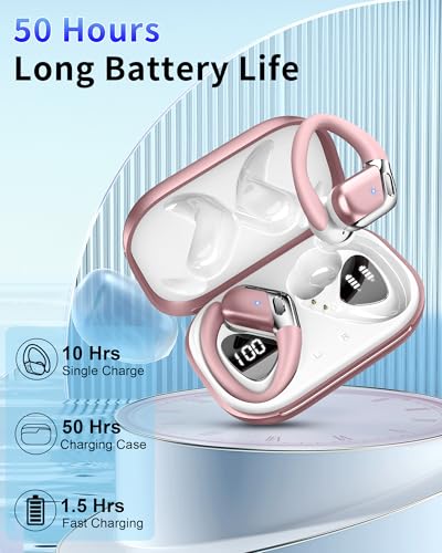 Image of Ear buds Wireless Earbuds, Bluetooth 5.4 headphones Sport 2024 Noise Cancelling, Running Headphones 50Hrs, Over Ear Earbuds with Ear Hooks, Bluetooth Earphones with Mic /IP7 Waterproof for Android iOS