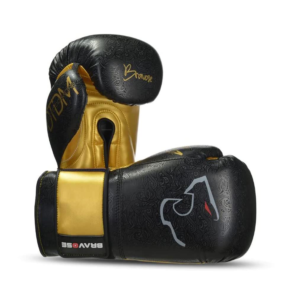 Bravose Nemesis rękawice bokserskie, bez zawiasów, forma dla optymalnego dopasowania do ciała, zapobiegają urazom nadgarstka, idealne do sparingowych poduszek, treningu, MMA Muay Thai, rękawice