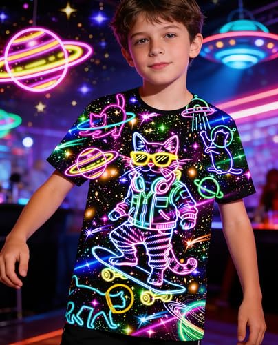 Image of uideazone Tshirts for Boys Kids Short Sleeve T-Shirt 3D Graphic Tee Shirts Tops Clothes 4-16 Years