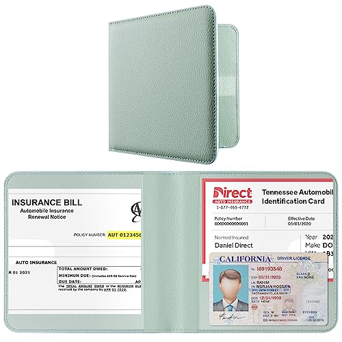 CoBak Car Registration and Insurance Holder - Vehicle Glove Box Car Organizer, Auto Truck Comparment Accessories Case for Essential Document, Driver License, Cards, *S-sage, Formal