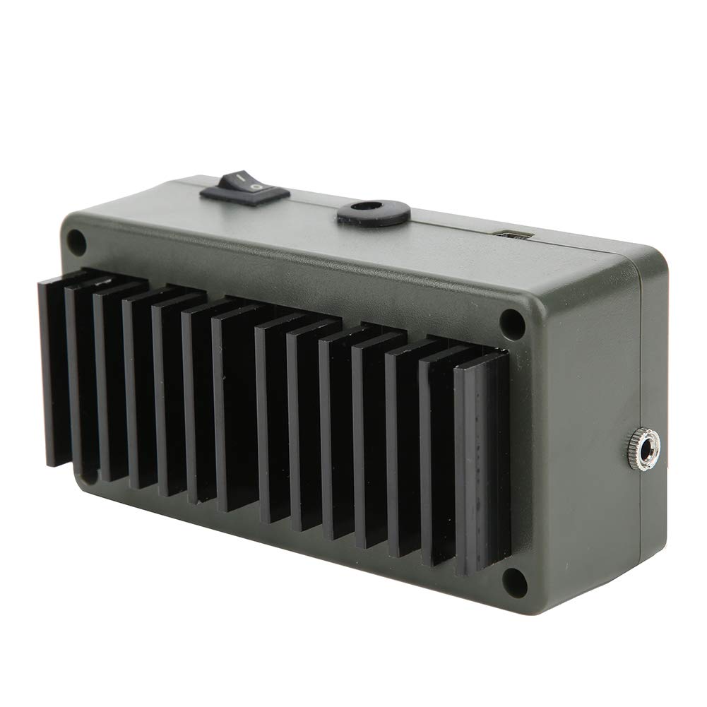 Dilwe Lettore Audio per Uccelli Altoparlante Elettrico per Uccelli in ABS con Doppie Trombe da 35 W, Timer LCD di Alimentazione da 12 V e Selezione di Brani USB per il Controllo degli all'aperto e