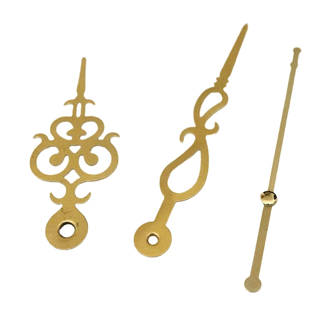 BanteyBanatey® Designer Clock Hands Set | DIY Clock Making Kit for Elegant Timepiece Crafting with Fancy Metal Needles Golden Color (Pack of 2 Sets)