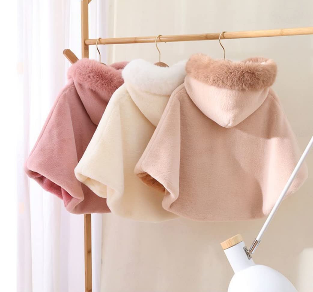Proumhang Mantello da Bambina con Cappuccio,Poncho Invernale,Scialle all'aperto,Giacca con Cappuccio,Mantello da Principessa,Bebè Bambini Neonati Tuta da Neve