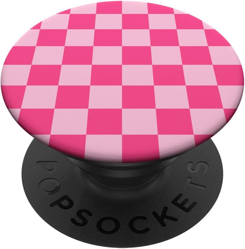 Pink Checkered Checked Pattern Check Design #246 PopSockets Adhesive PopGrip