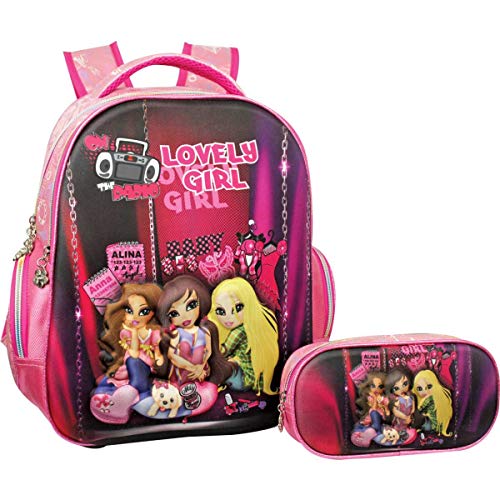 Mochila Escolar Lovely Girl 3D C/Estojo Sao Paulo Express