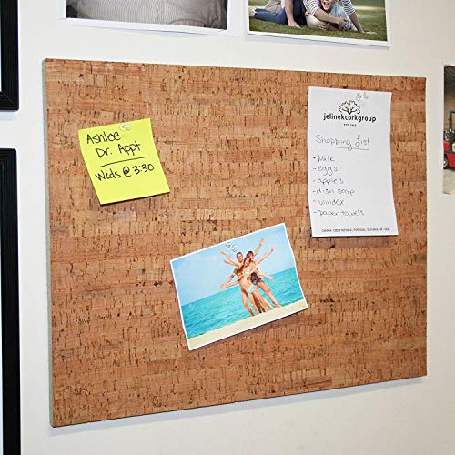 20" X 15" Bulletin Board With Decorative Cork Veneer - New Wall Mount Materials Included (Four 3M Command Strips) #TOP4
