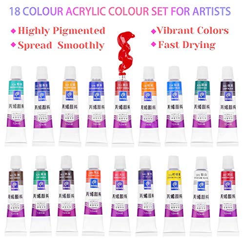 image for Mini Canvas and Easel, Paxcoo 60 Pieces Includes 4x4 Inches Small Tiny