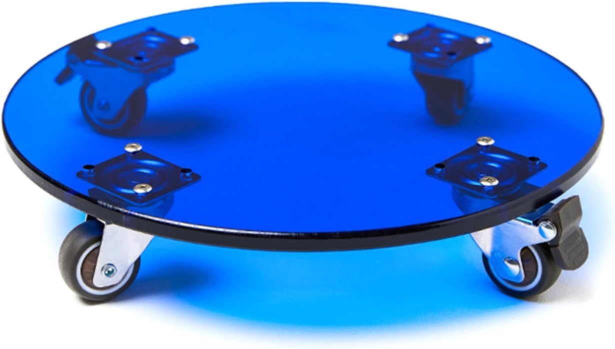 Clear Rolling Plant Stand with Wheels, Heavy Duty Acrylic Plant Caddy with Lockable Casters, Transparent Plant Tray with Wheels for Indoor Outdoor Flower Pots & Planters (Transparent,8")