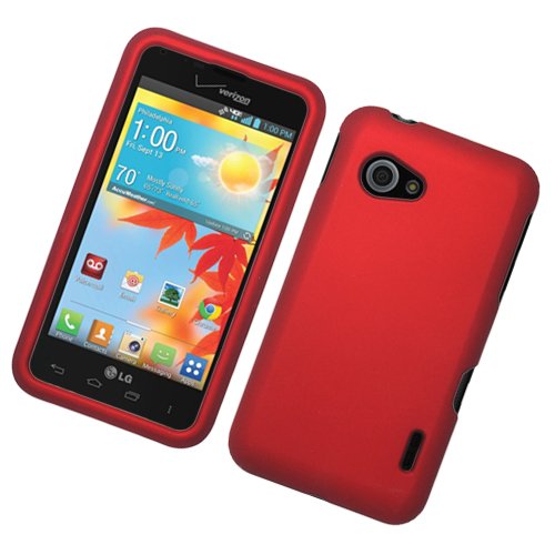 Eagle Cell Rubber Protector Case for LG Enact/VS890 - Retail Packaging - Red