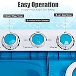 COSTWAY, Twin Tub 26lbs Capacity Laundry, 18lbs 8lbs Spinner Combo with Timer Knobs, Built-in Drain Pump, Compact Washer for Home Dorm Apartment (Blue+White) portable washing machine - Image 3