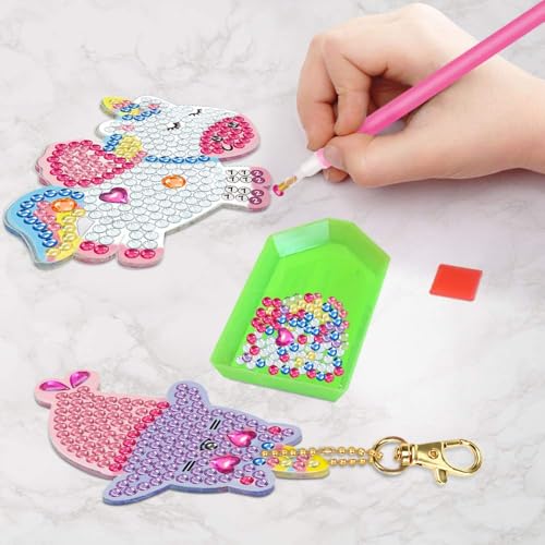 ORIENTAL-CHERRY-Arts-and-Crafts-for-Kids-Ages-8-12-Make-Your-Own-GEM-Keychains-5D-Diamond-Art-Painting-by-Numbers-Kits-Girls-Kids-Ages-3-5-4-6-6-8-Toys-Birthday-Christmas-Gifts-Stocking-Stuffers