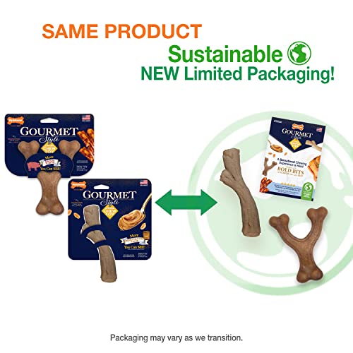 Nylabone Gourmet Style Strong Dog Chew Toy Bundle Bacon & Peanut Butter Small/Regular (2 Count) #TOP7
