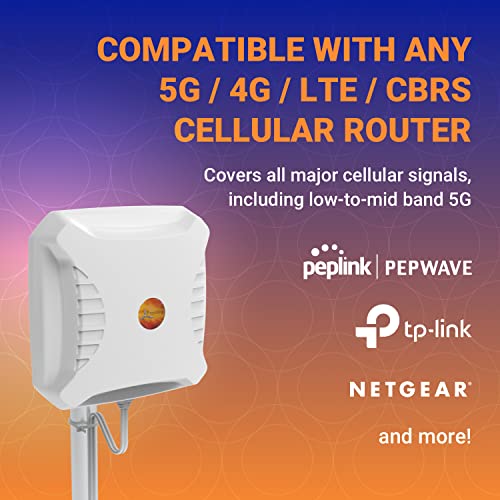 Poynting Xpol-2-5G-Us Directional Cellular Antenna | 2X2 Mimo | 4G/Lte 5G | 617-3800 Mhz | 11Dbi | 5M Cable | Sma (M) #TOP2