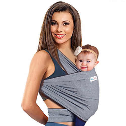 4-in-1 Babytragetuch | Babytrage für Männer und Frauen | Baby Wrap Sling | Tragetuch | Tragehilfe - Das beste Geschenk für Baby Shower von BabyCakes (grau)